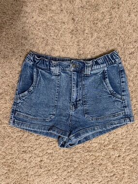 RSQ Women's High-Rise Denim Shorts - Blue Wash